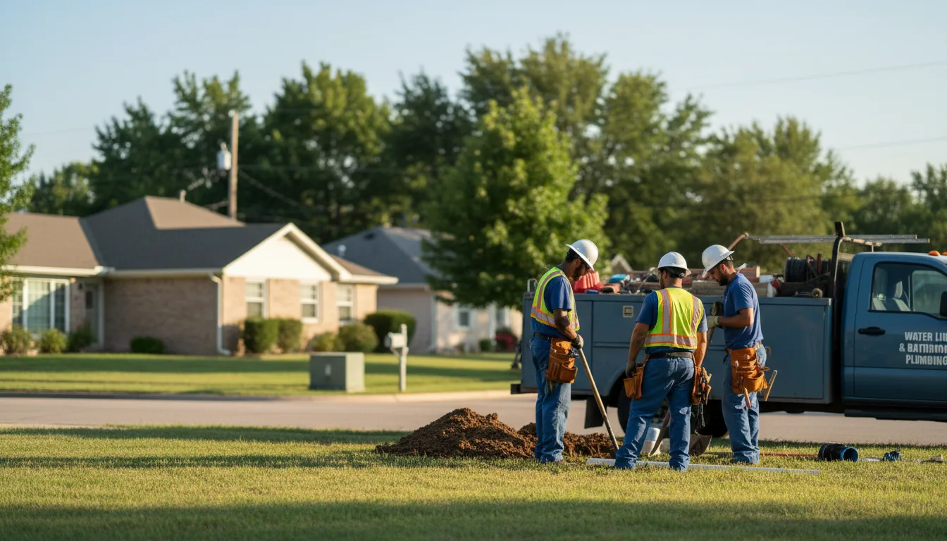 Residential water line and bathroom plumbing service in Stevensville, PA